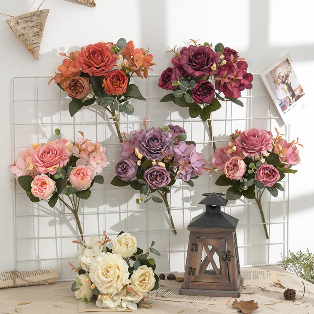 Silk Peony Artificial Fake Flowers Bunch Bouquet Home Wedding/Party Garden Decor