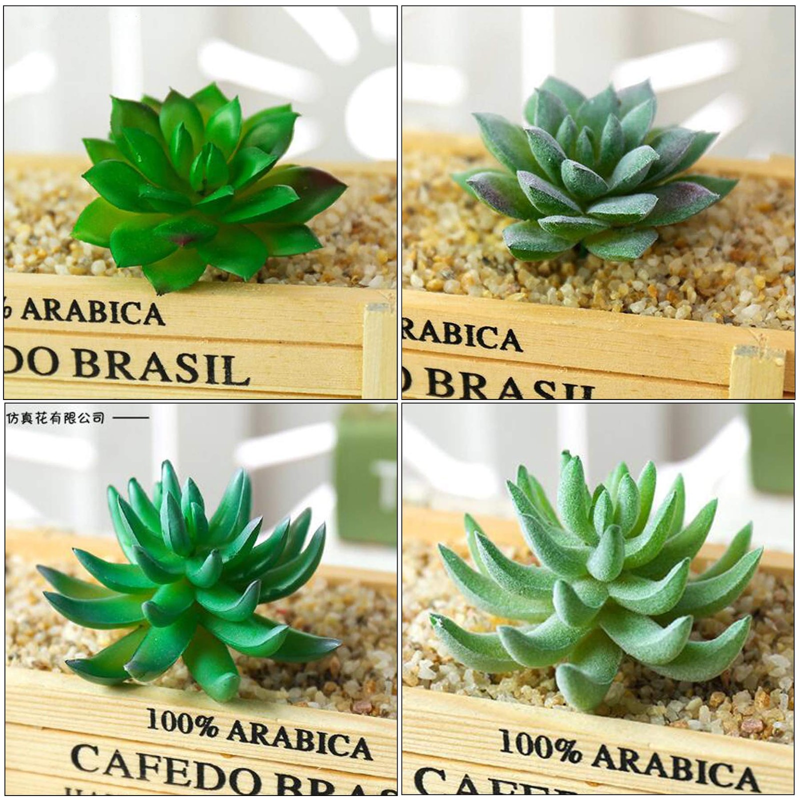 24 PCS Artificial Moss Rocks Decorative Fake Succulent Set Floral Decor