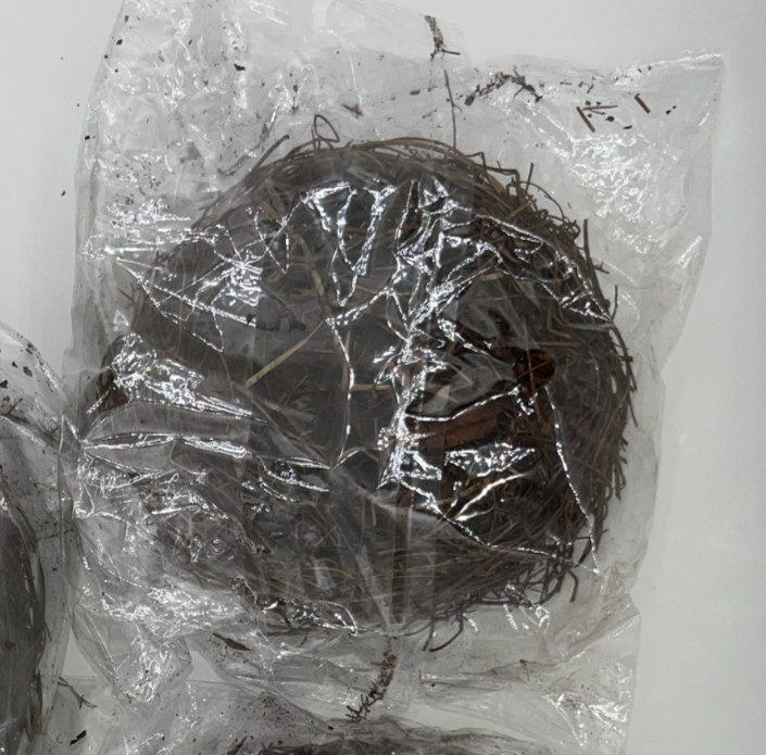 NWT Rustic 3 Bird NESTS Brown Ornament Craft Decoration Artificial Birds Nests