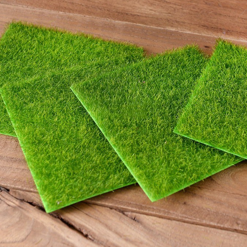 6 Pcs DIY Creative Simulation Lawn Moss Artificial Grass for Garden 15 x 15 cm