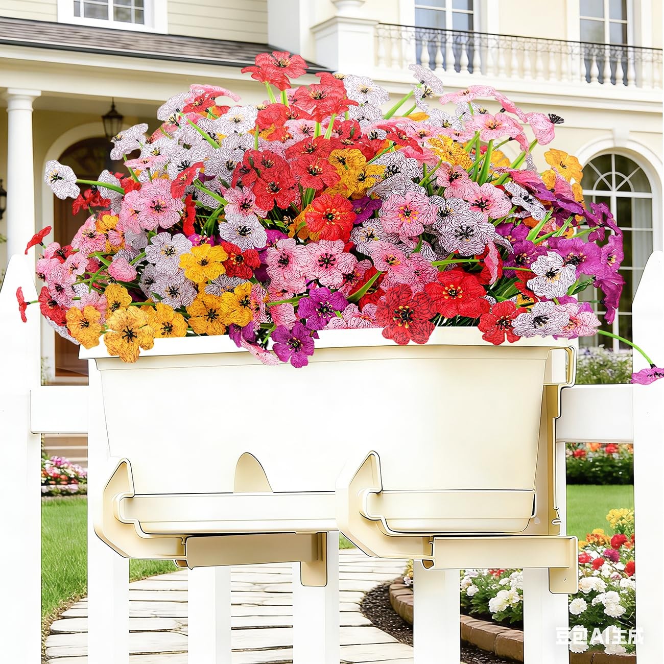 20 Bundles Artificial Flowers for Outdoor Spring Summer Decor – UV-Resistant …