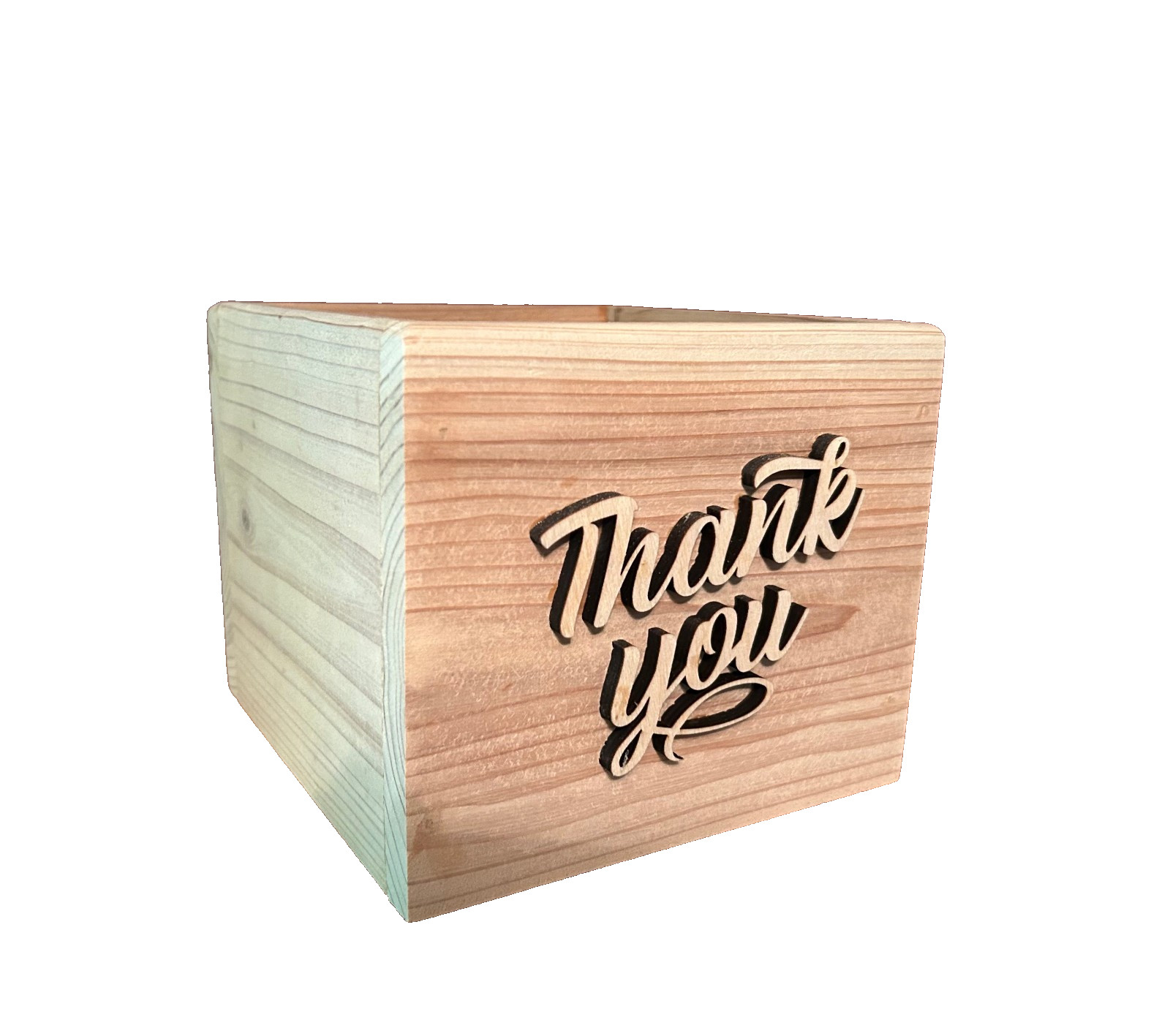 Thank You Cedar Wood Planter Box W/ Liner 6.5″ x 5.5″ no Plants