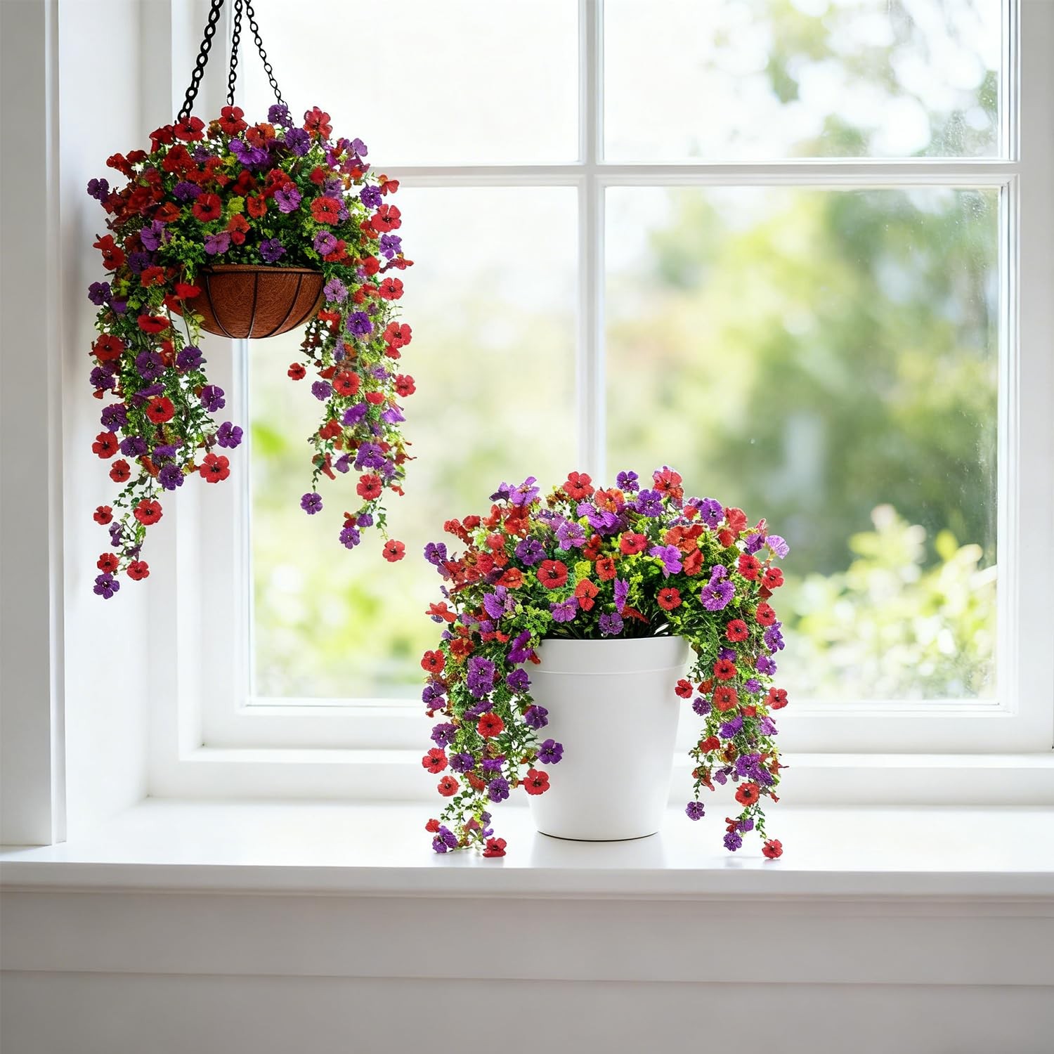 Artificial Flowers for Outdoors Fake Silk Flower Outdoor UV Resistant Garden …