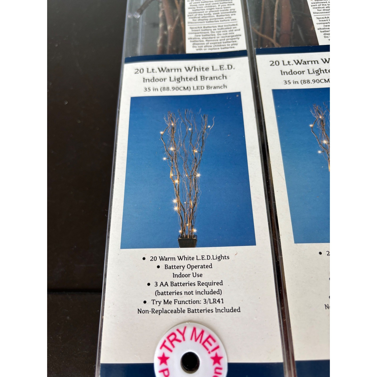 Hobby Lobby 35in Indoor Lighted Branch 20 Warm White LED Brown Battery Lot of 5