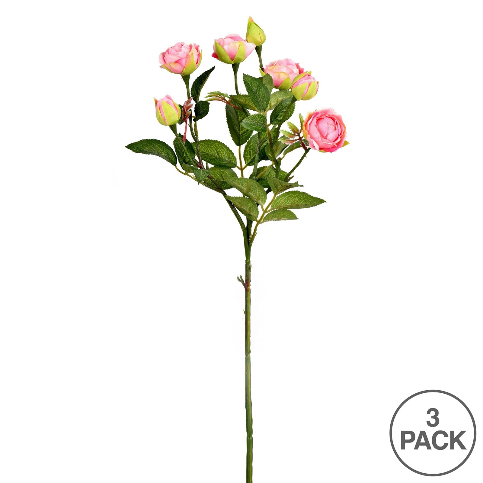 Vickerman 20.5″ Fabric Artificial Tea Rose Spray in Pink (Set of 3)