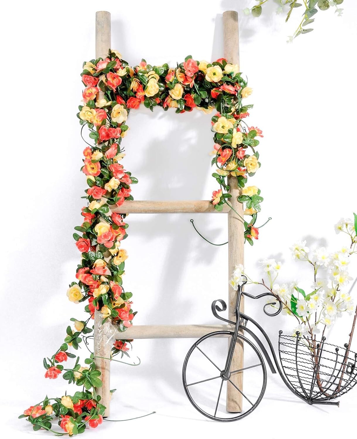 Durable 9 PCS Champagne Flower Garland – Indoor & Outdoor Decorative Solution