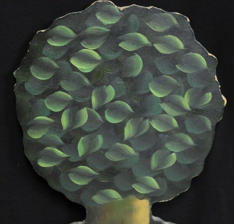 “Wooden Hand-Painted Topiary Stand”