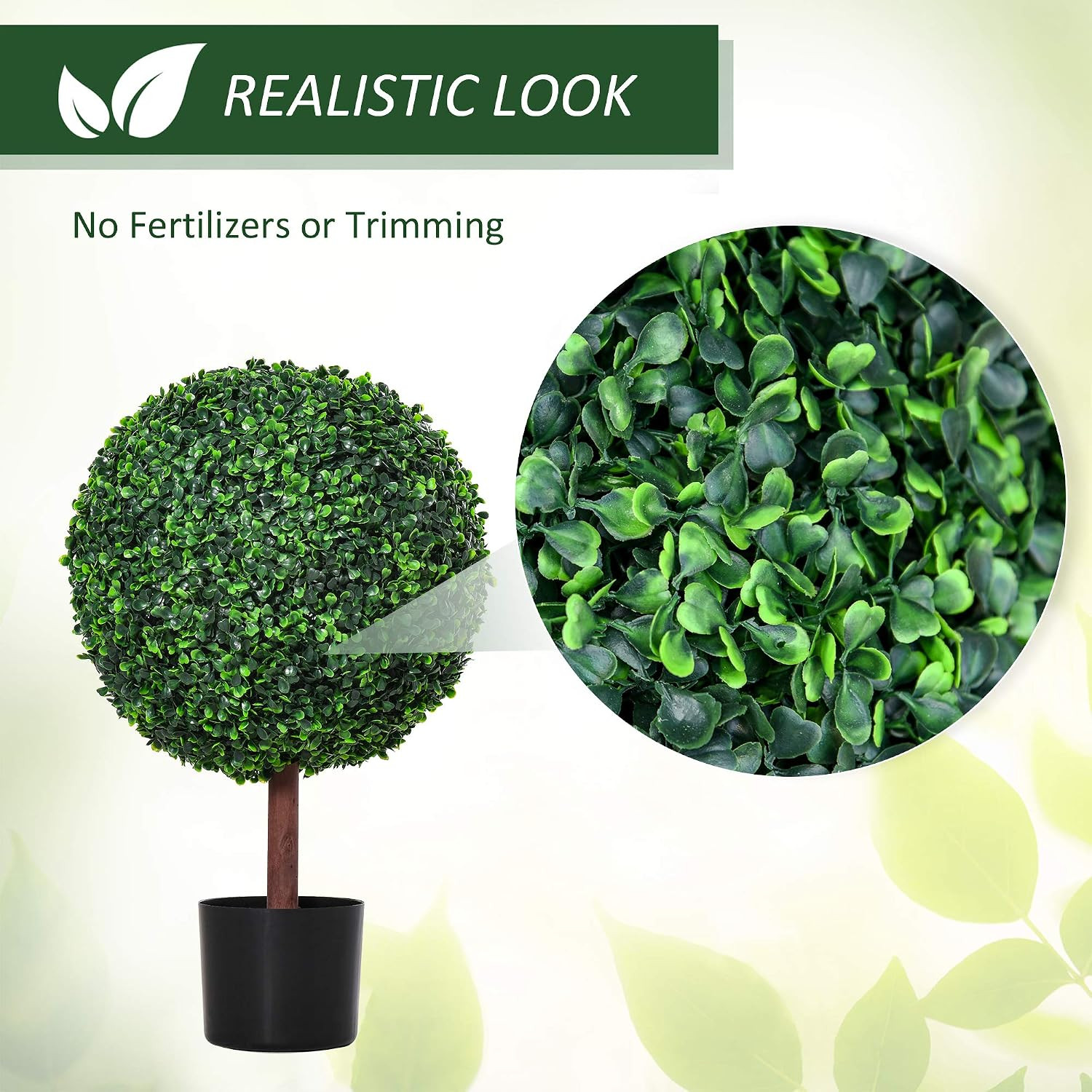23.5″ Artificial Boxwood Topiary Ball Tree Nursery Pot Included | Fake Decorativ