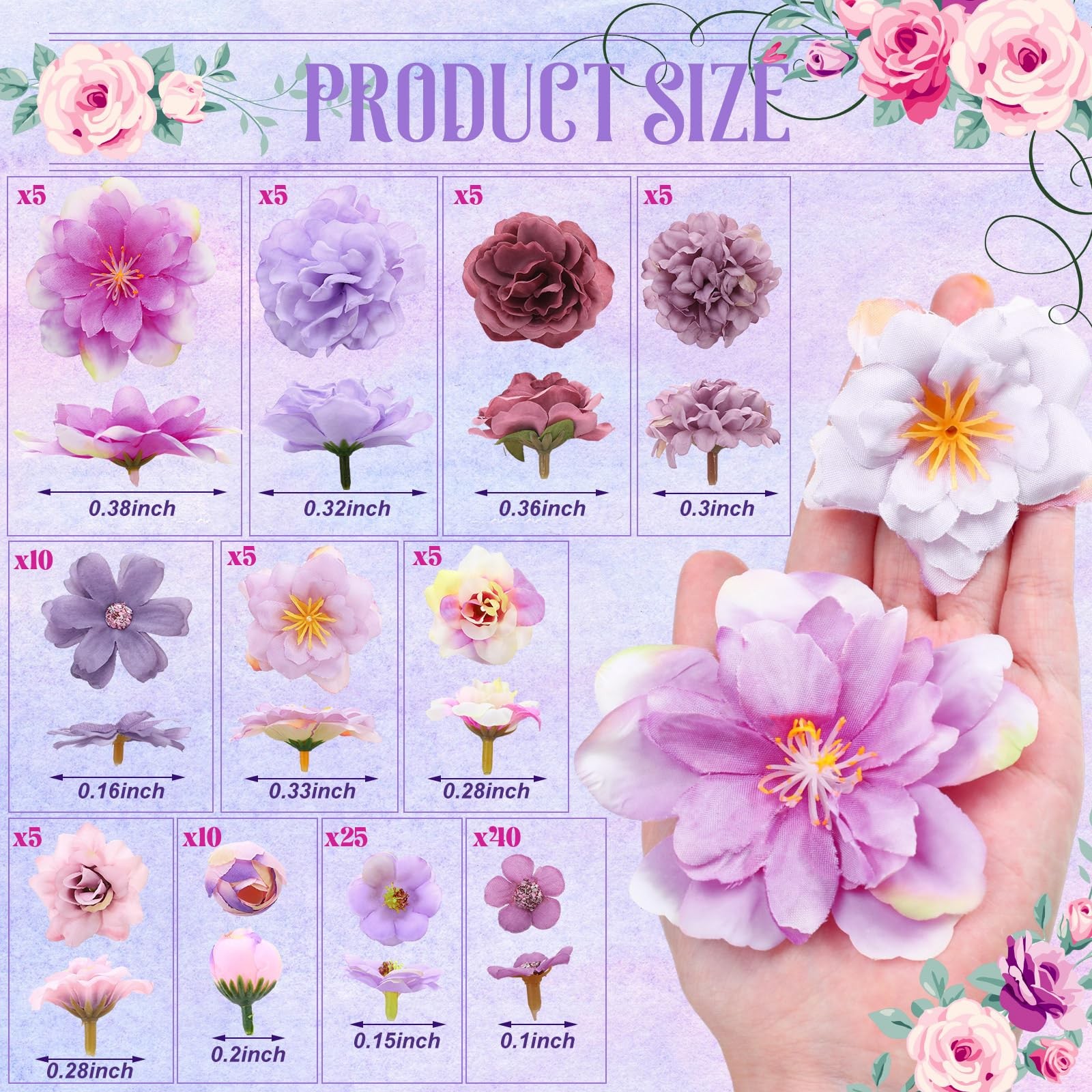 120 Pcs Artificial Flowers Bulk Mini Silk Flower for Crafts Fake Small Flower…