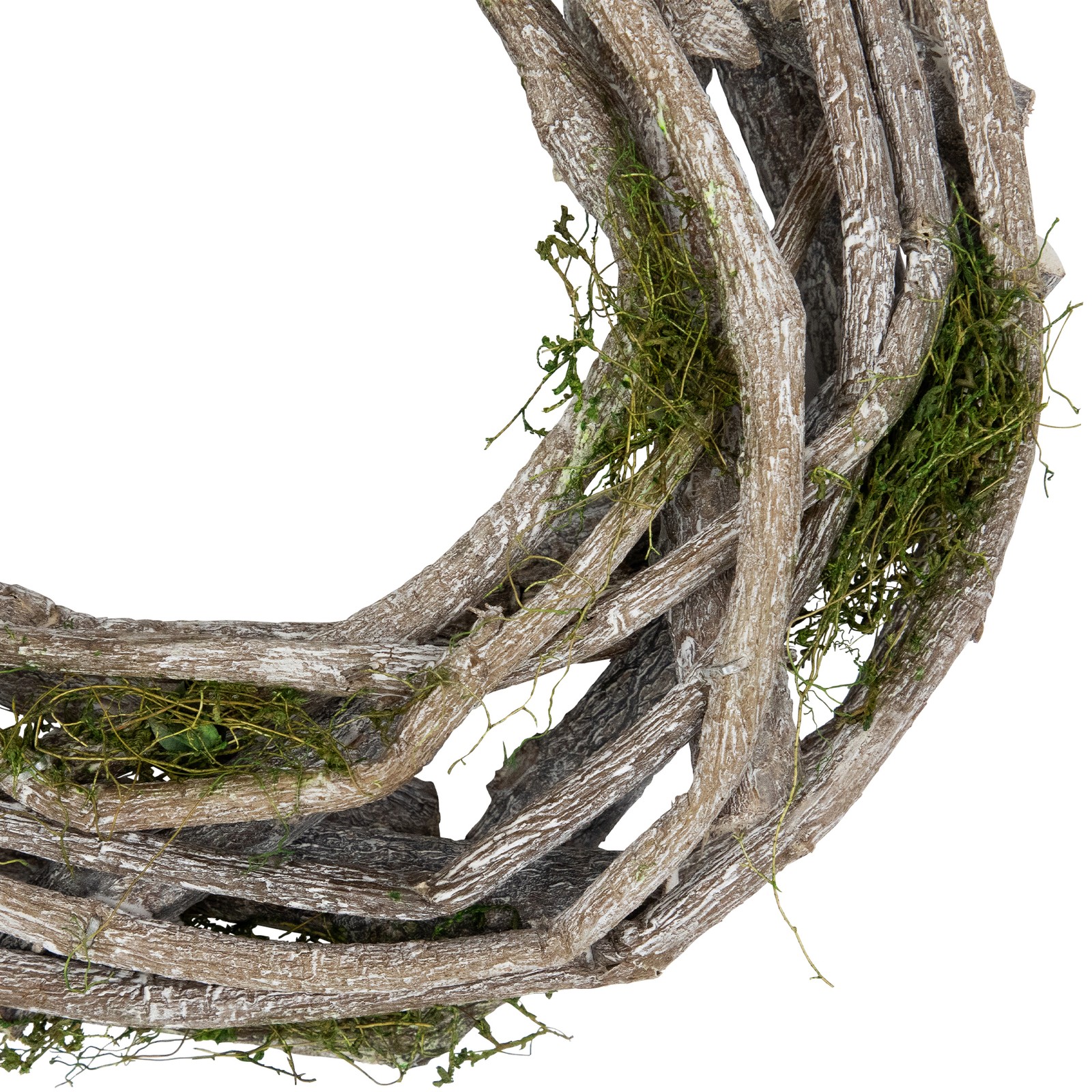 Northlight 8″ White Twig and Green Moss Artificial Spring Wreath