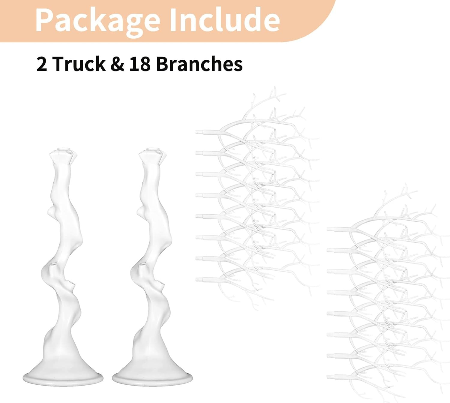 Nuptio Artificial Trees Decorative Trees: 2 Pcs White 22.8in H – 2 Pcs,