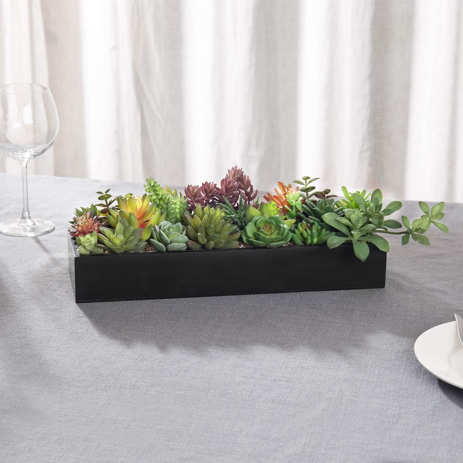 Artificial Succulent Centerpiece,15.75 Inch Faux Succulents Arrangement Plants