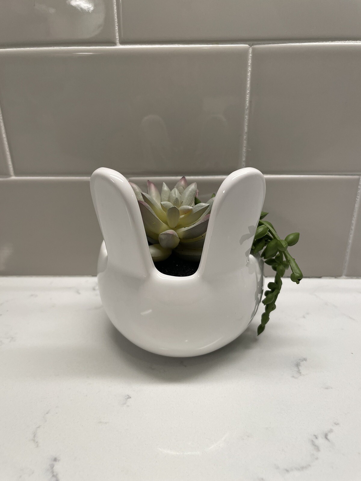 NWT – Target Bullseye’s Playground Easter White Bunny Artificial Succulent