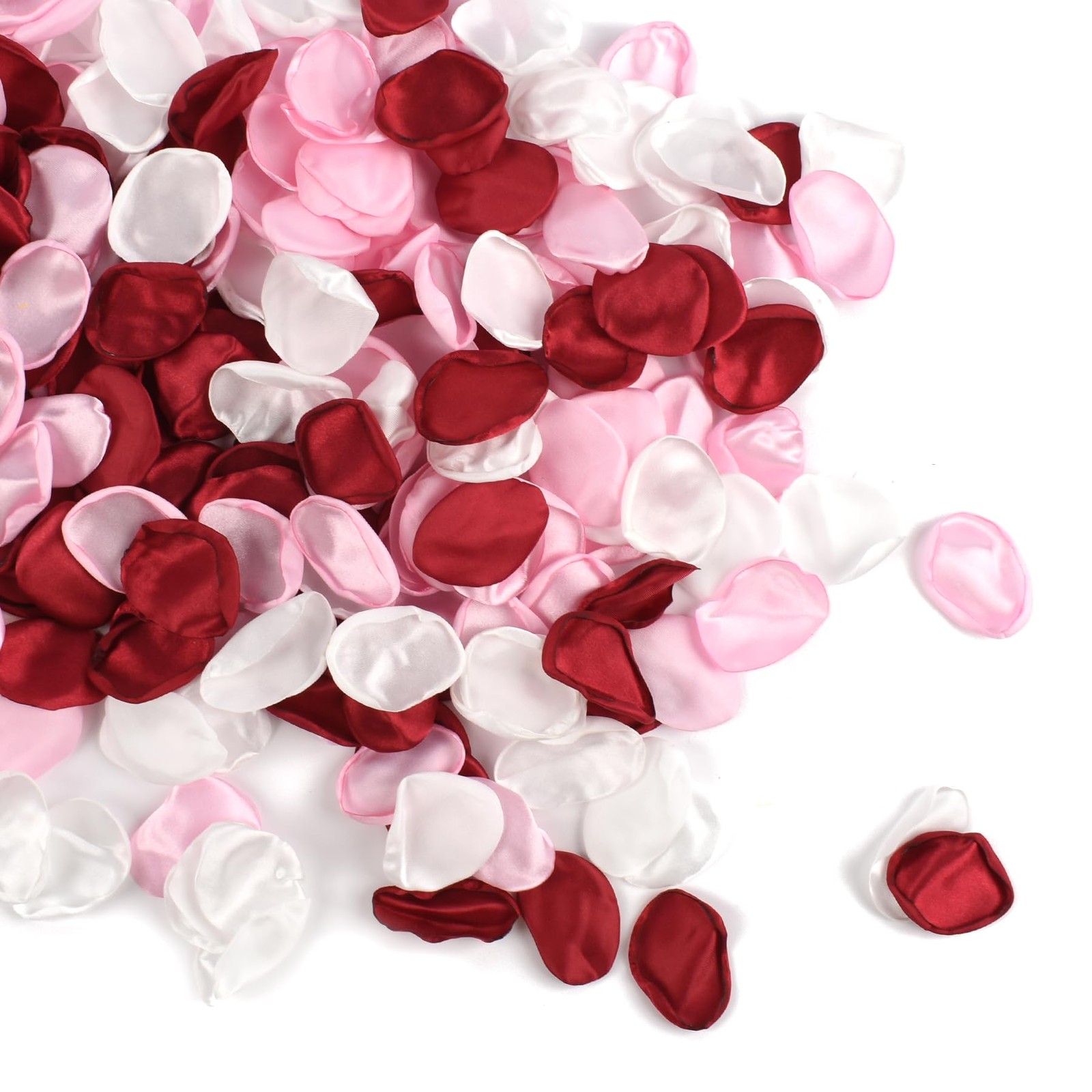 Artificial Silk Rose Petals, Romantic Decor, Red, Pink and White, 1.57-1.77 I…
