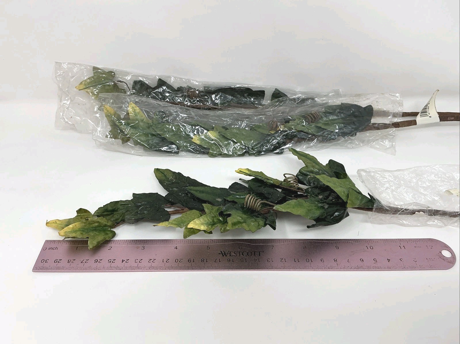 Green Leafy Branch Floral Pick 22” Long 3 Picks Basket Vase Filler NOS