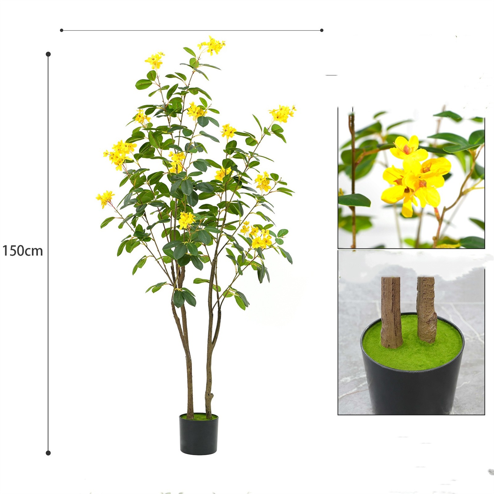 4/5FT Artificial Jasmine Tree Artificial Handmade Trees with Blooming Flowers US