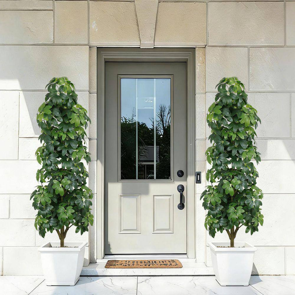6 Ft. Green Realistic Faux Artificial Tree 1 PC in Black Pot for Home Office Bal