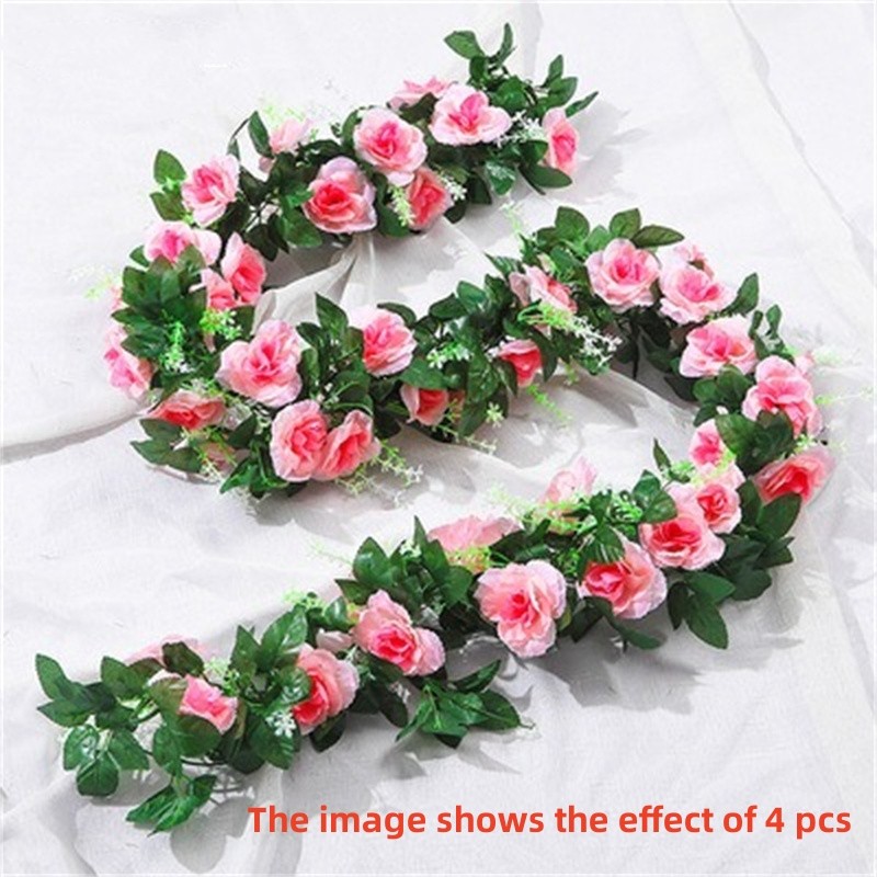 Artificial Rose Garland For Weddings Festivals Parties Home Decorations 2.2m