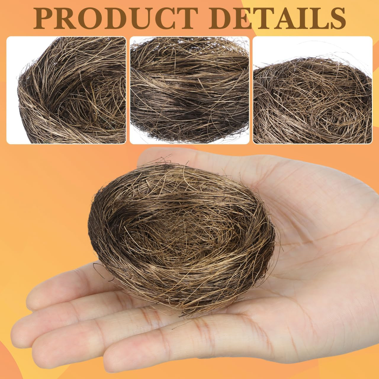 16Pcs Simulated Bird Nest Mini Artificial Bird Nest Fake Ornament for Christmas
