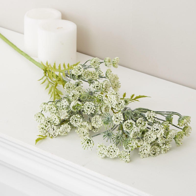 Factory Direct Craft Cream Artificial Queen Anne’s Lace Spray