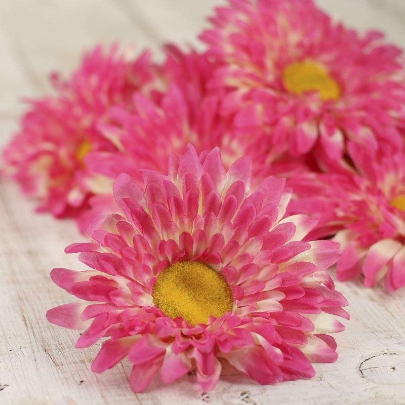 Bright Large Fuchsia Artificial Daisy Heads