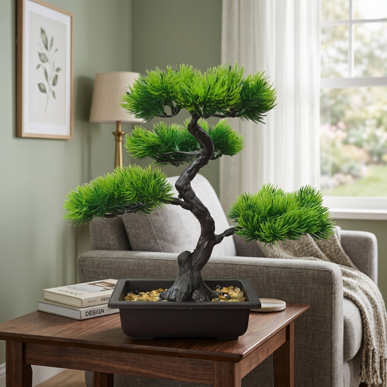 Artificial Bonsai Pine Tree in Pot Fake Plant Home Office Decor 30cm