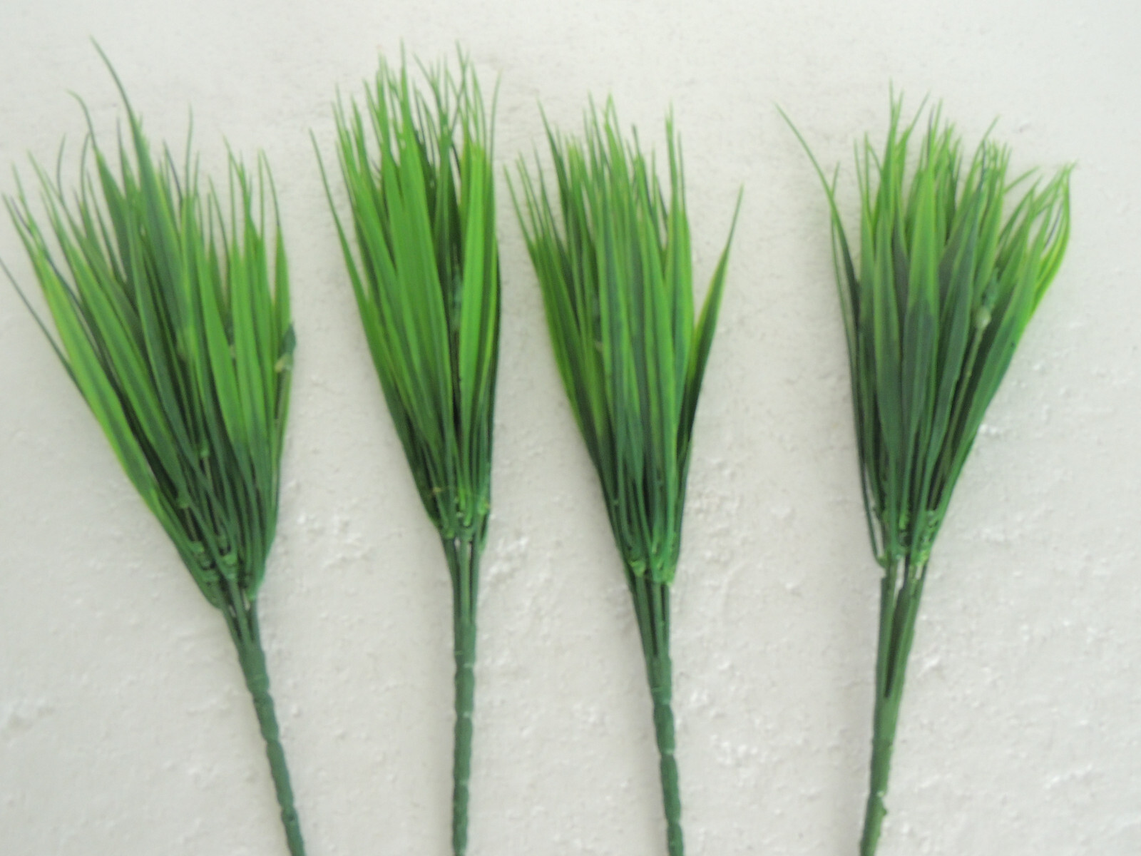 Green Plastic Grass Filler Pick Spray for Silk Flower 4 PC EACH 10 “