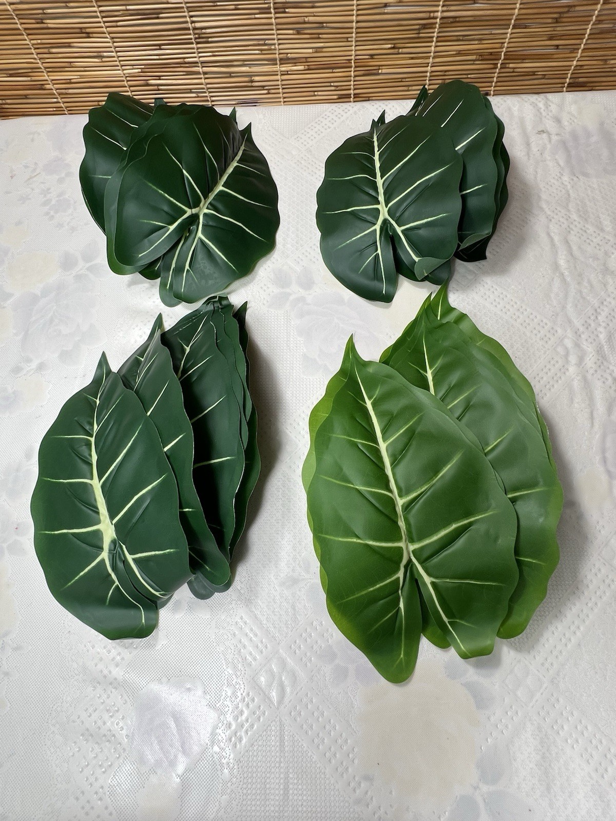 Taro Artificial Plant 24 Leaves 9” X5” (only The Leaves Come,not The Stem)