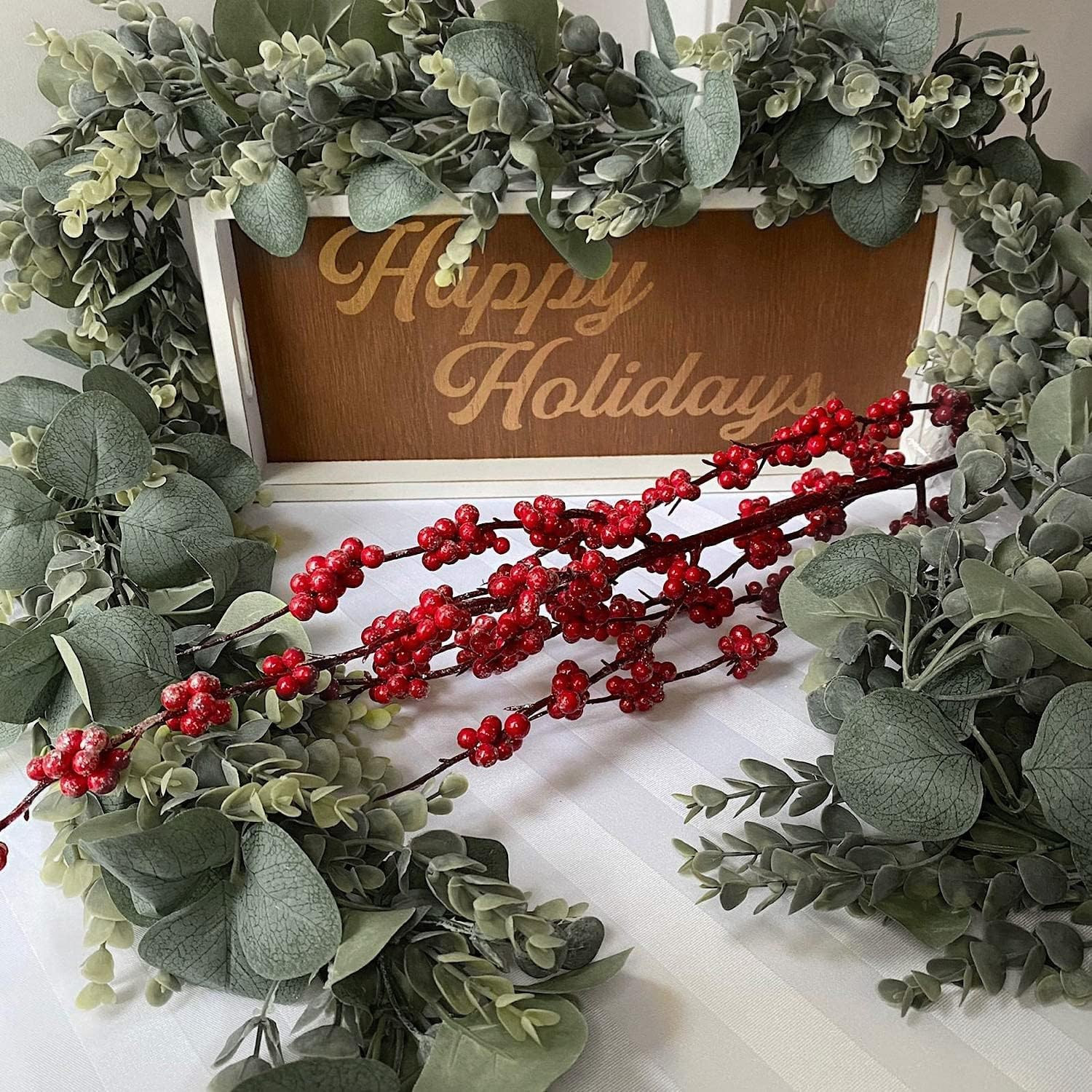 6.2 Ft Long Faux Eucalyptus Greenery – Wedding Arch Summer Decor – Lambs Ear & M