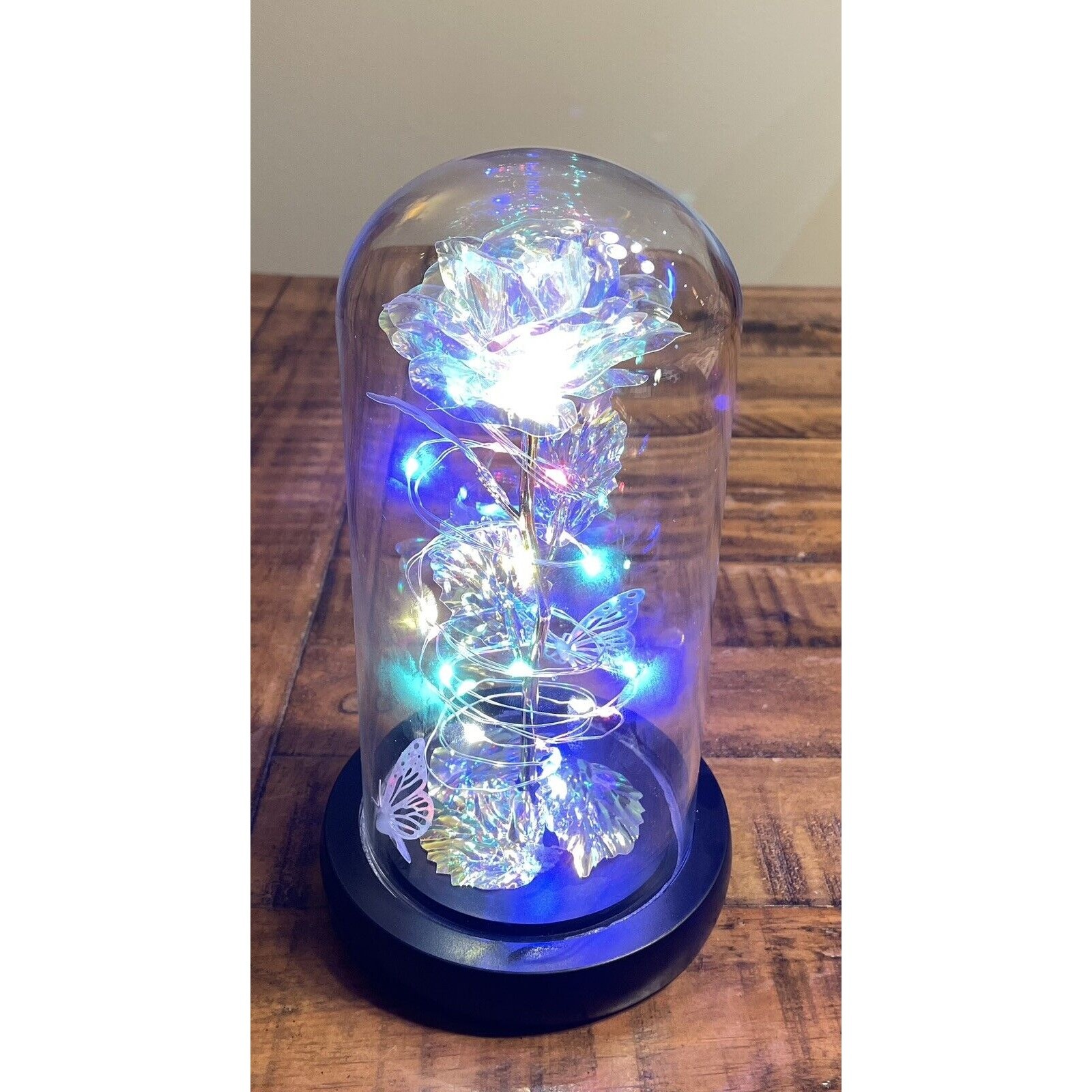Best Wishes “Love Forever” Rose Flower In Glass LED Light Mother’s Day, Gift ❤️