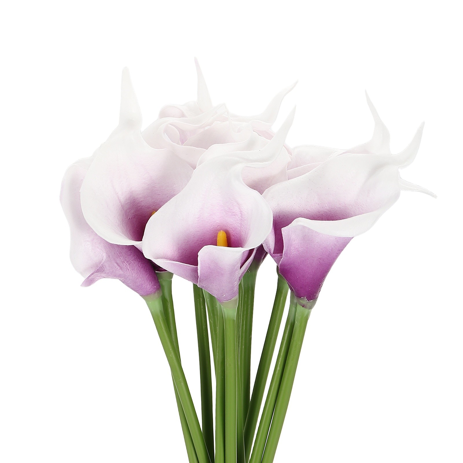 12 Pcs 13 Inch Artificial Calla Lily Fake Flowers Real Touch White Purple/Yellow