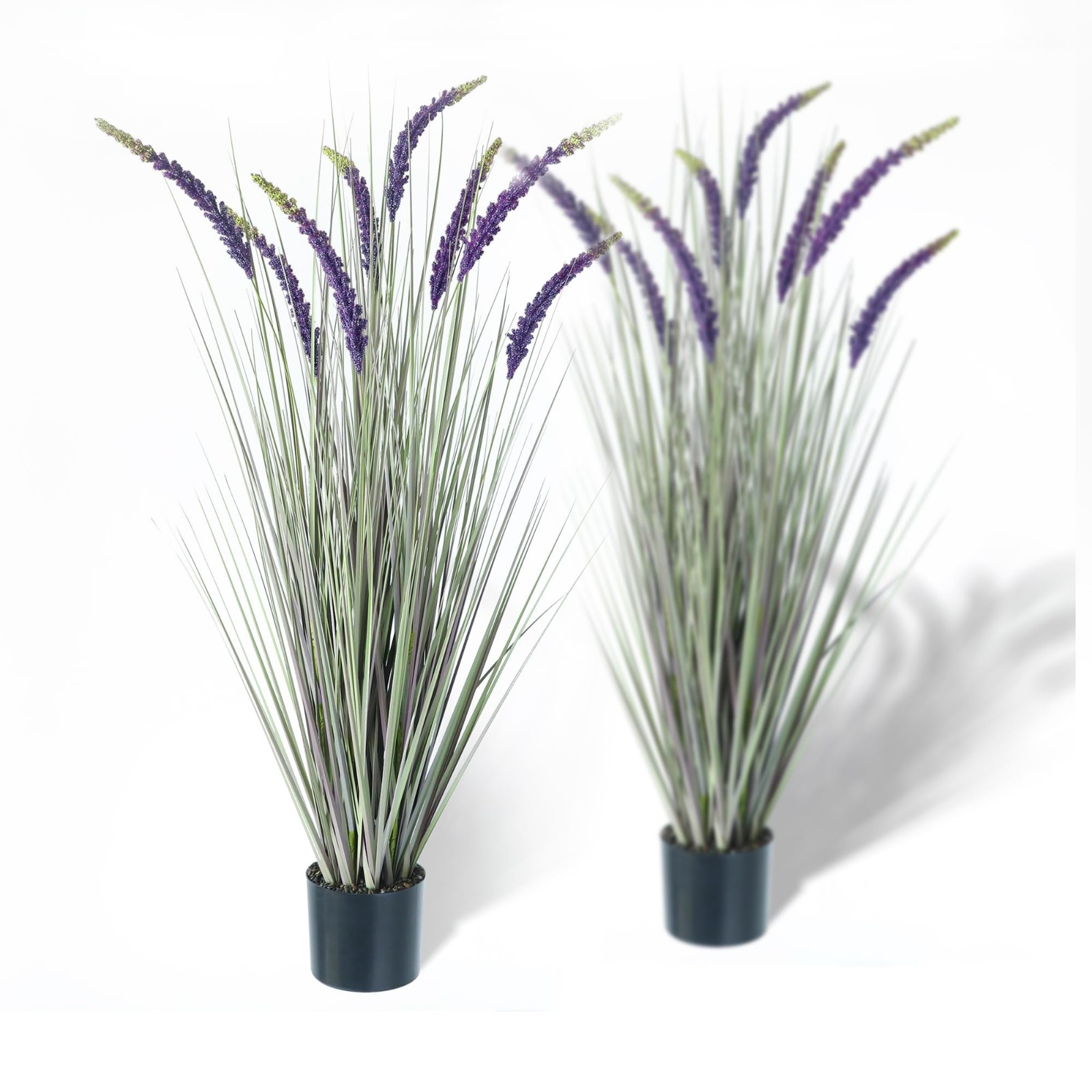 4ft 2-Pack Faux Veronica Speedwell Grass – UV Resistant Purple Plant, Realistic