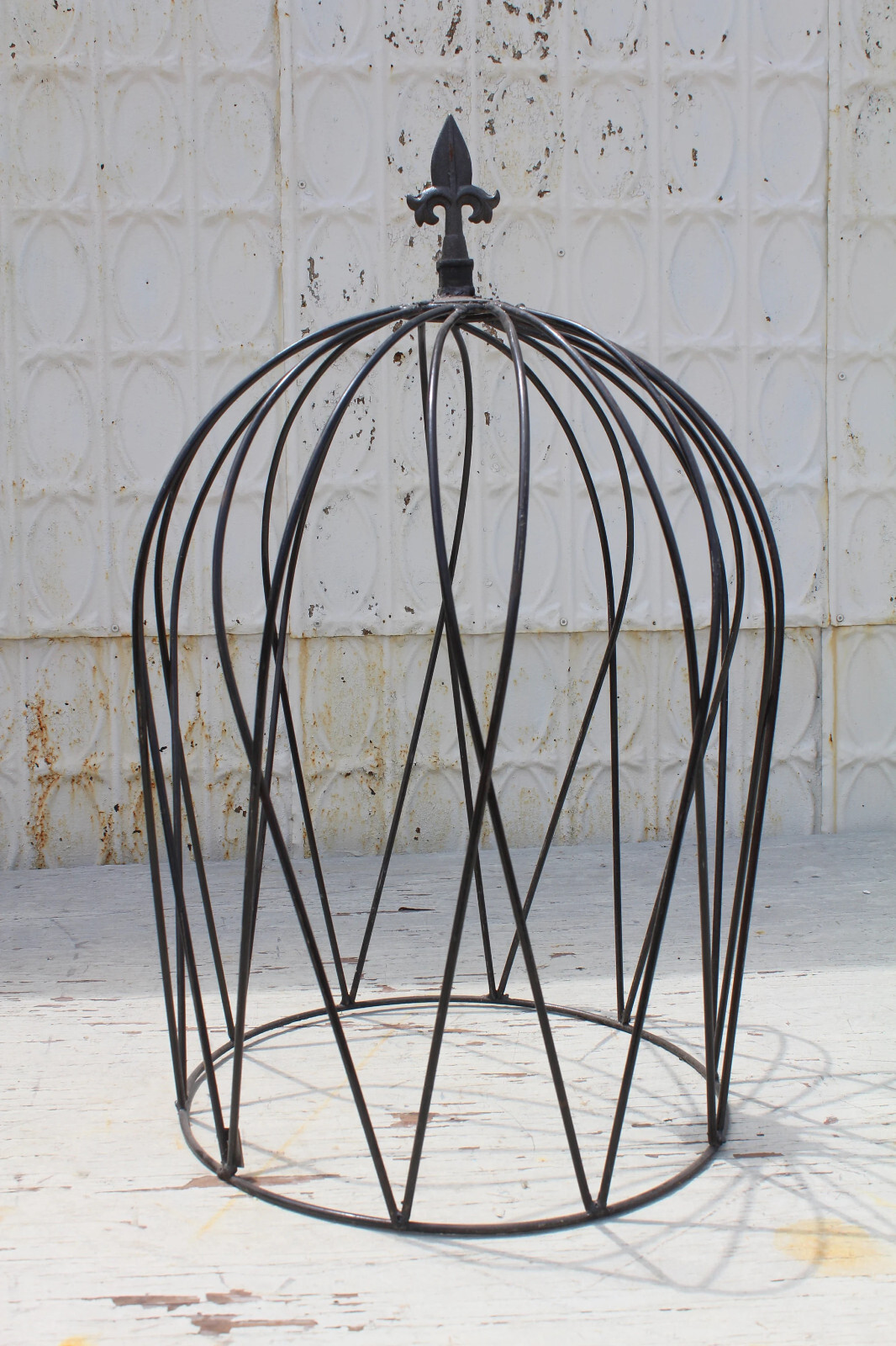 26″ Wrought Iron Large Cloche Topiary Flower Trellis, Metal Plant Climber