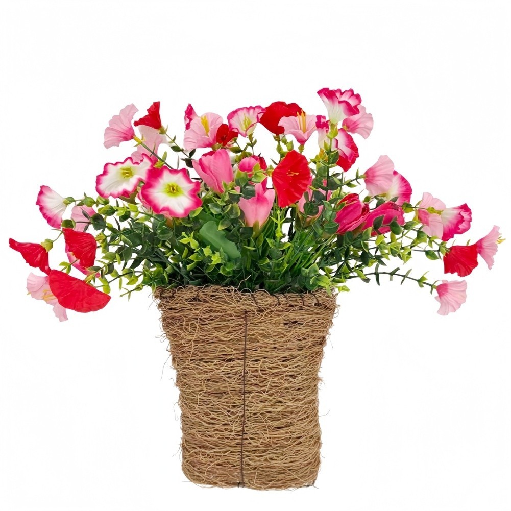 35cm pink morning glory wreath suitable for door wall or table display