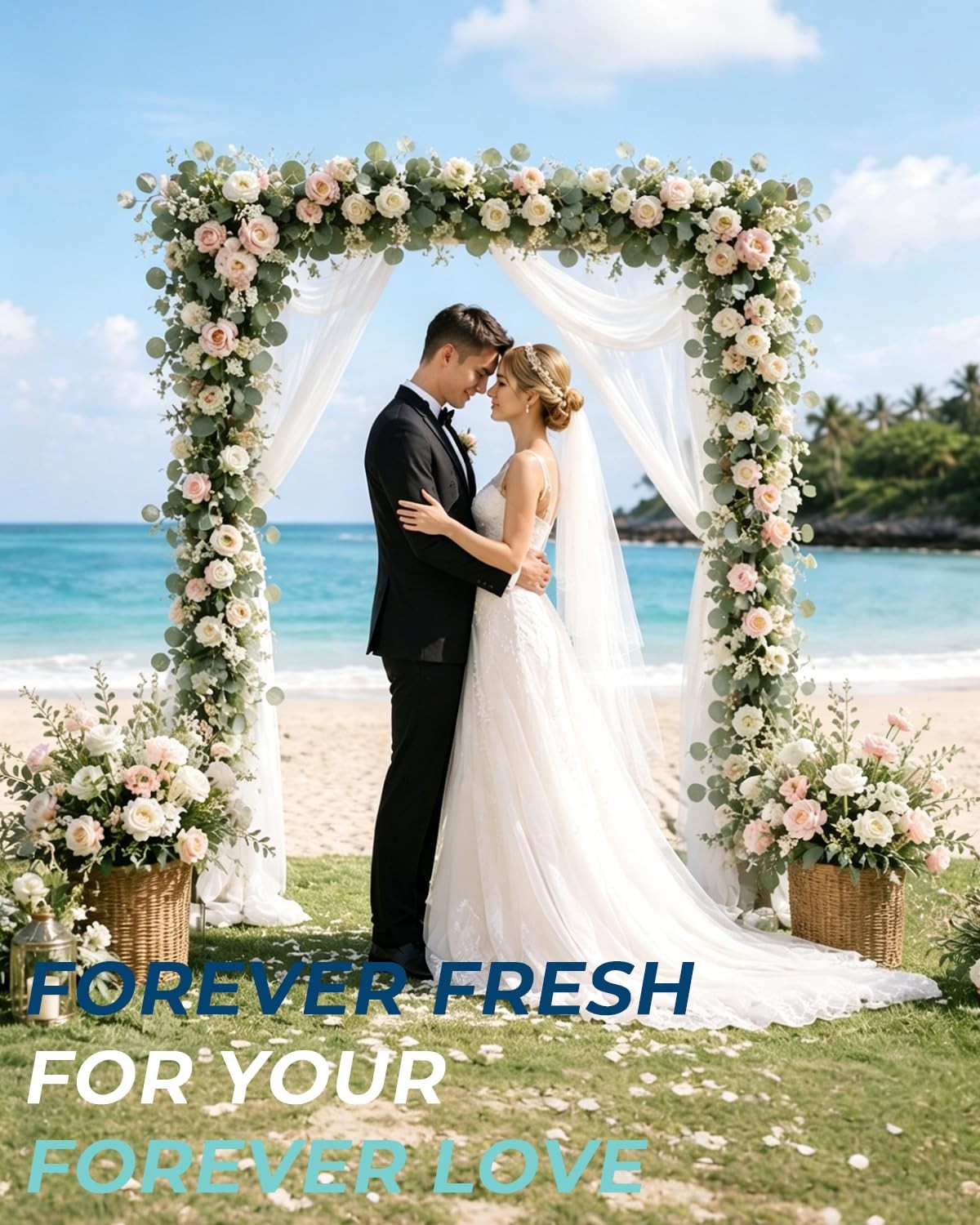 12PCS Artificial Flowers Wedding Garland Set, 6FT Rose Flower Greenery Vines …