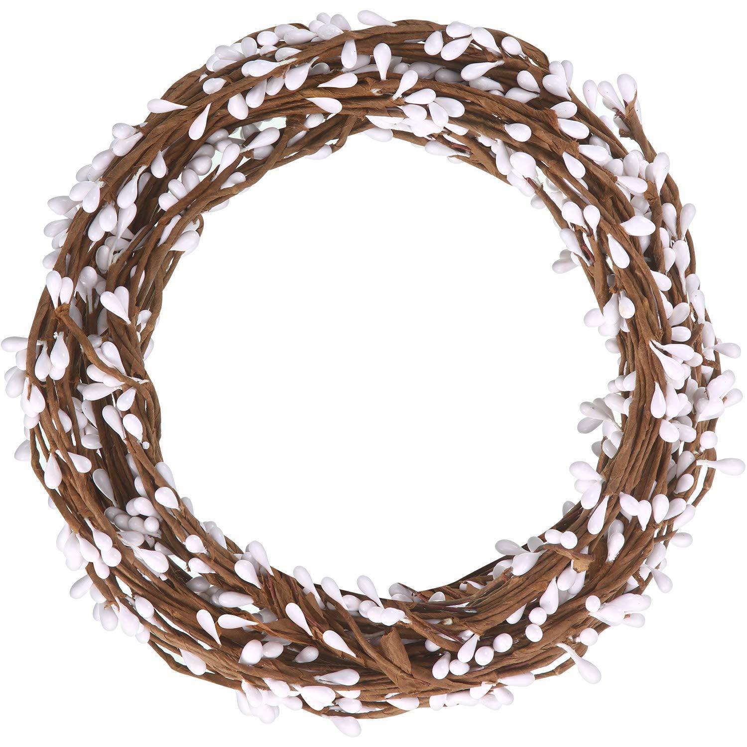 64 Ft 30 Packs Ply Pip Berry Garland For Christmas Winter Indoor Outdoor D WHITE