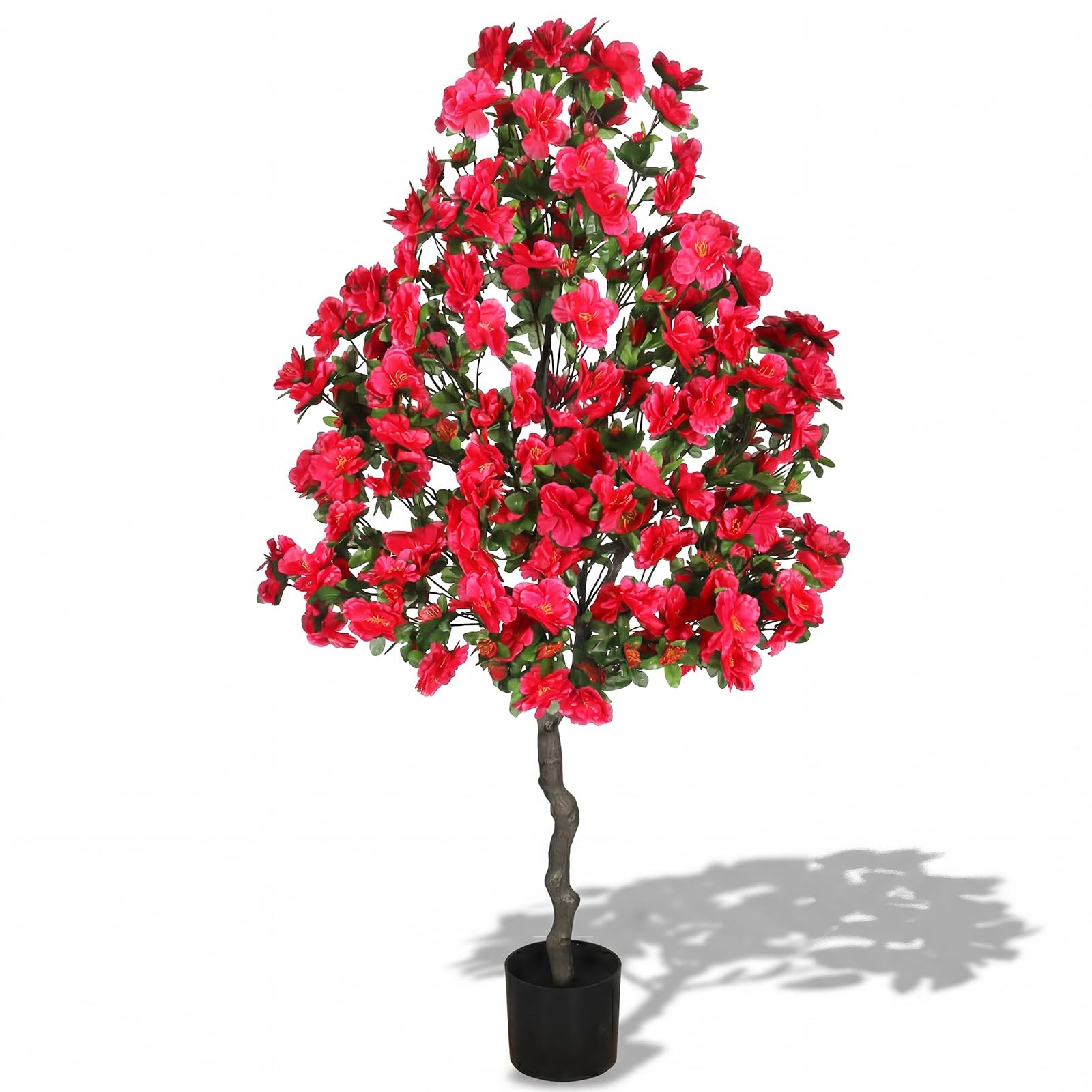 1 Pack 4 Ft Artificial Azalea Tree Fake Azalea Plant Outdoor Indoor Faux Flow…