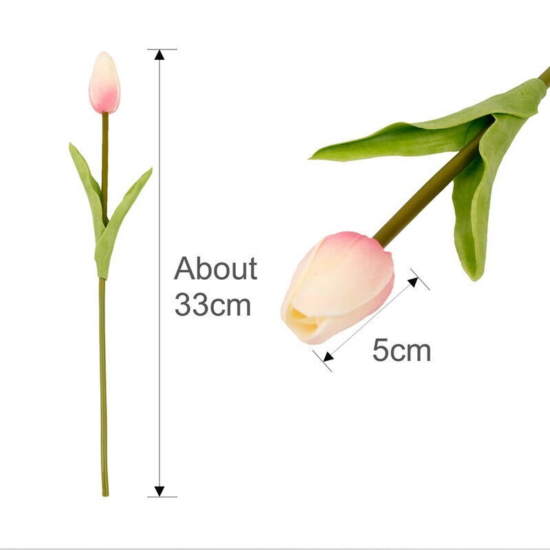 10Pcs Artificial Tulip Flowers Fake Flower Bouquet for Wedding Party Home Decor