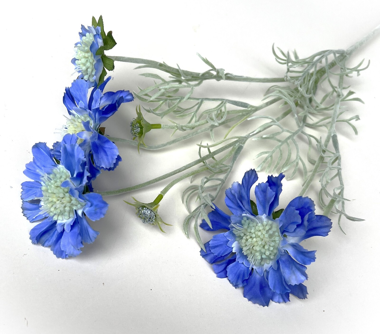 Scabiosa Stem Blue Scabious Spray Faux Silk Cottage Flowers Blue Scabiosas x 1