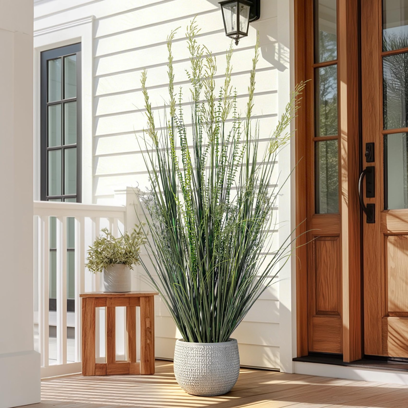 Faux Plastic plantas Synthetic Pampas Grass Artificial Cattail Reed Grass Ind…
