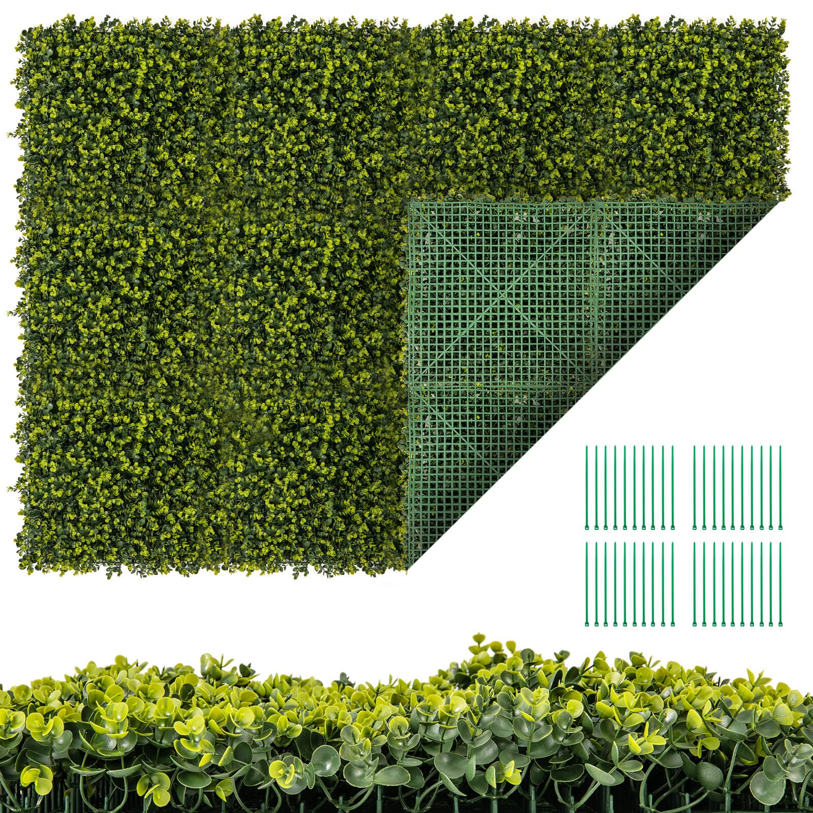 12 PCS 20″ x 20″ Artificial Hedge Boxwood Panels w/ Realistic Undulant surface