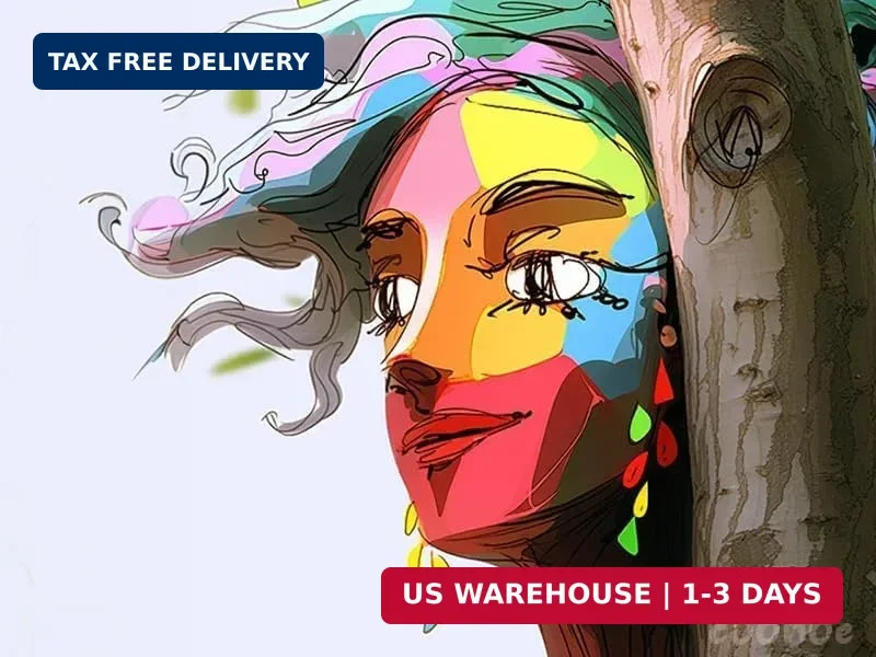 Tree Face Decor Outdoor Colorful Funny Face for Trees Garden Yard Art