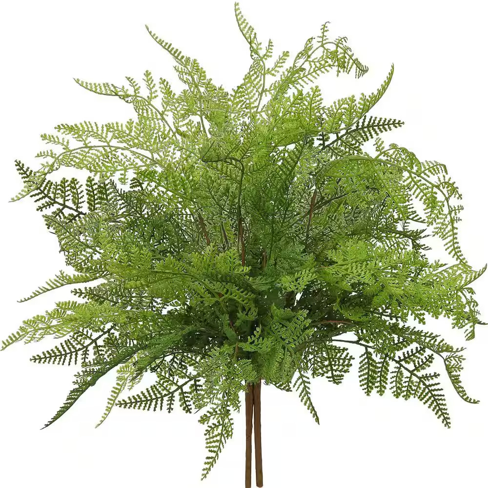 7.80 in H Green Artificial Boston Fern Plants 2 Pcs Uv-Resistant Faux Greenery