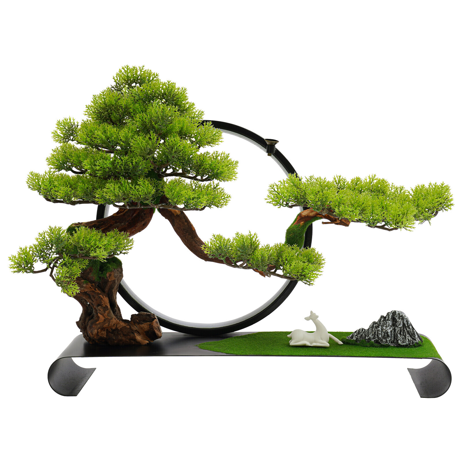 Zen Artificial Pine Tree with LED Light Ring for Backflow Incense