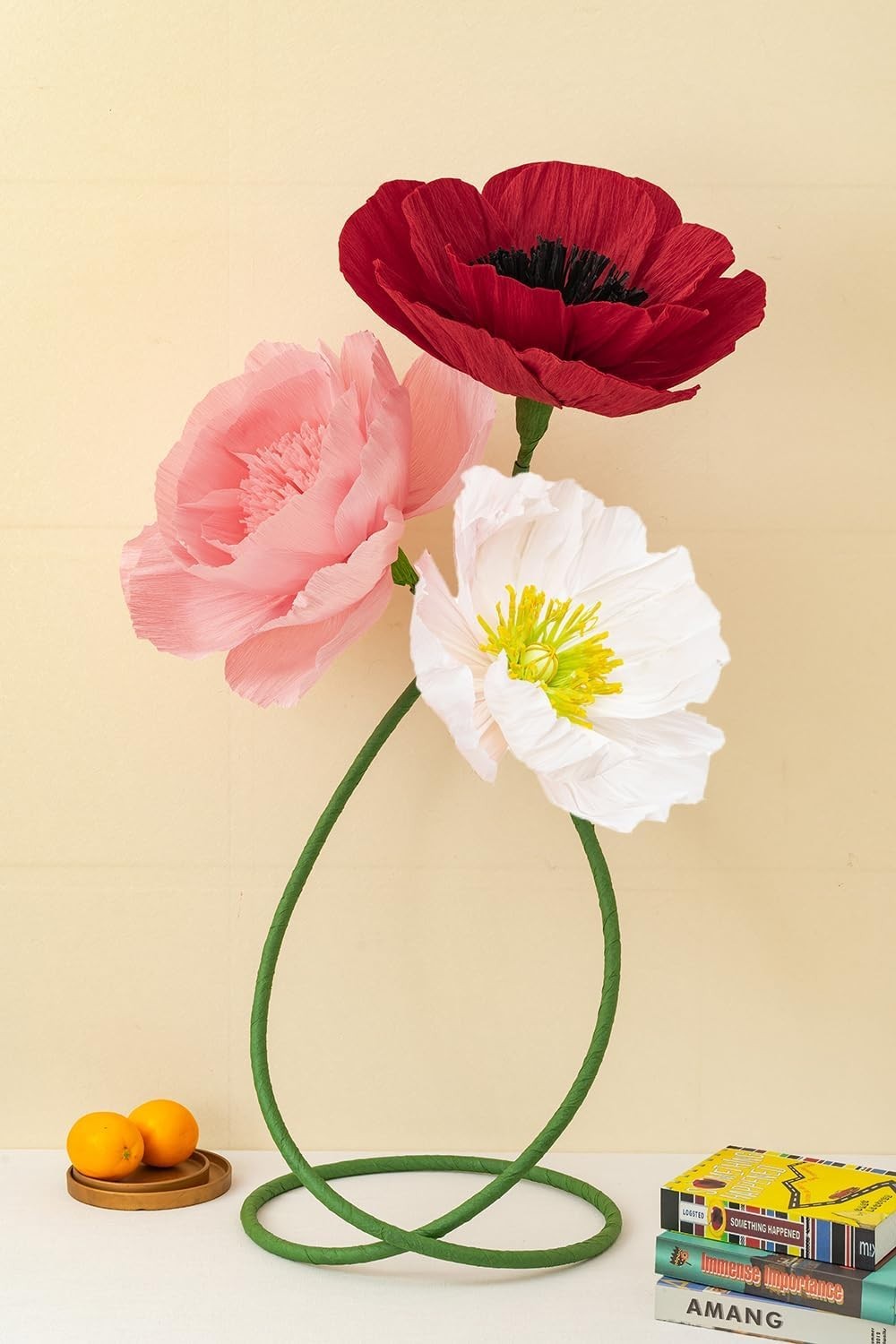 16″ 3D Paper Flower Decoration for Wall, Giant Large Handcrafted Paper Flower…
