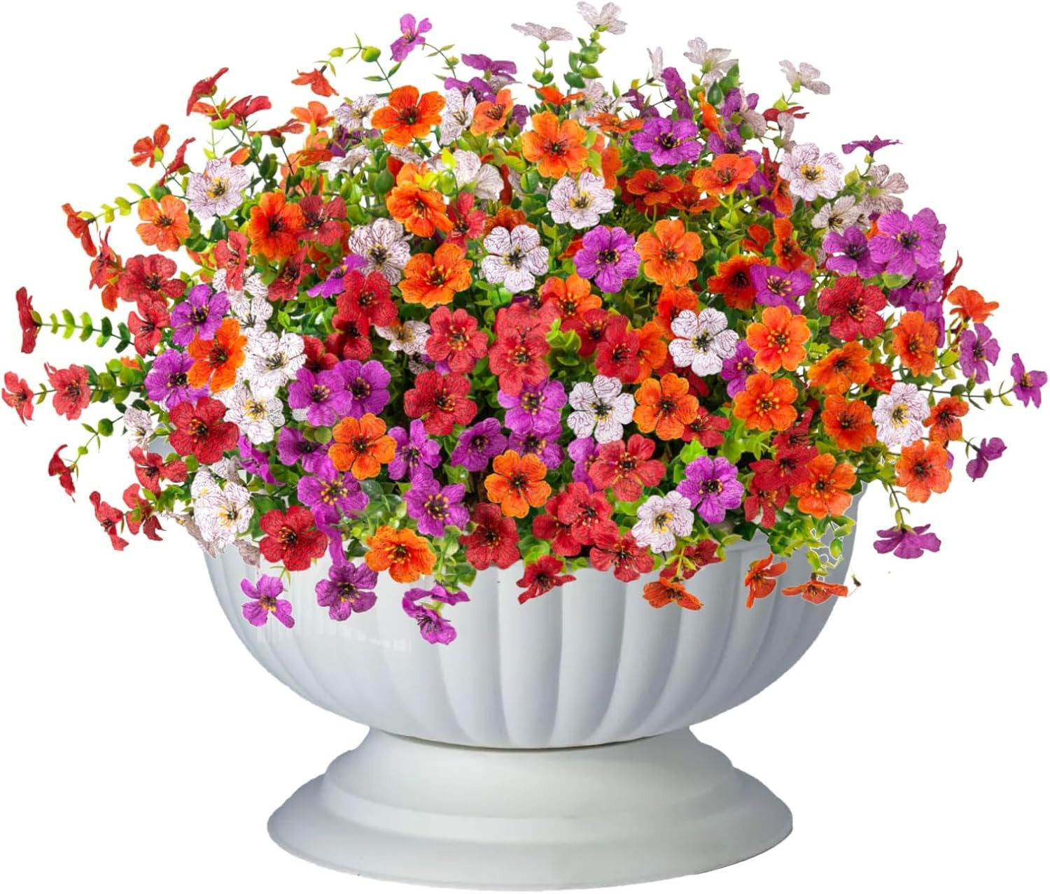 12 Bundles Artificial Flowers,Faux Plants for Spring Summer Decoration, UV Resis