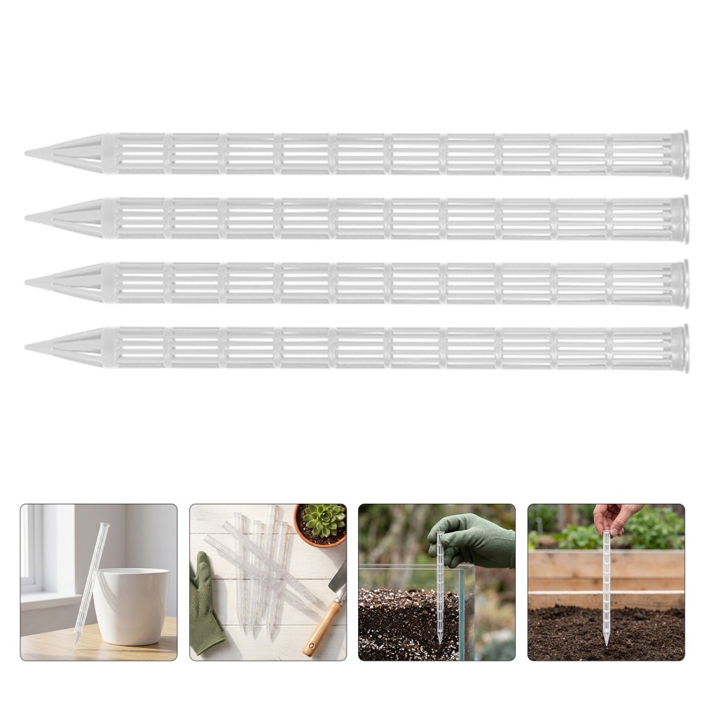 10Pcs White Plant Aeration Tubes for Pots Root Protection Anti Root Rot Stakes