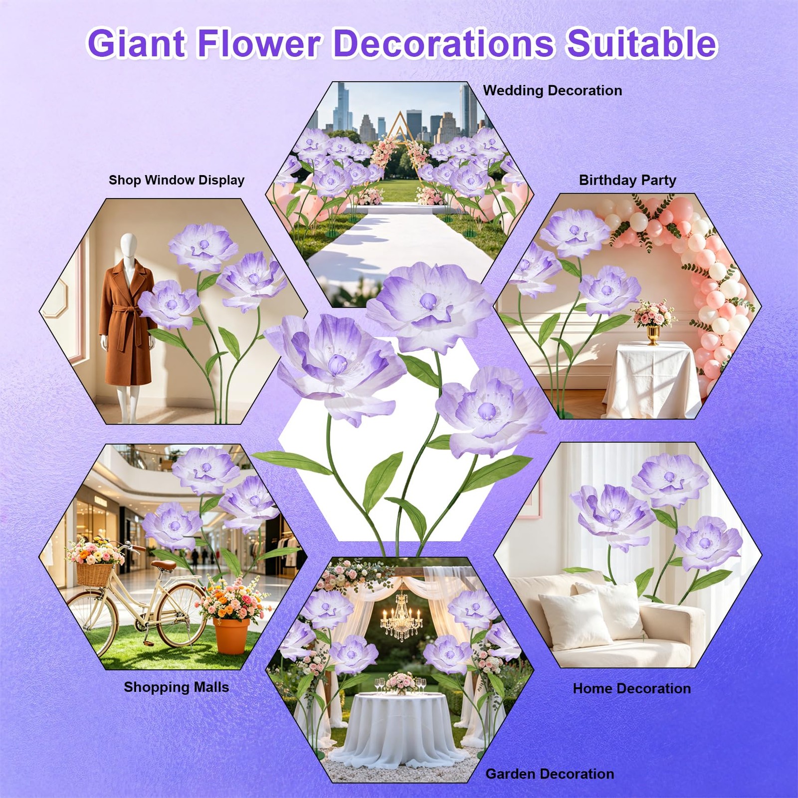 Giant Flowers for Decoration with Stand 69″ Giant Artificial Flowers for Part…