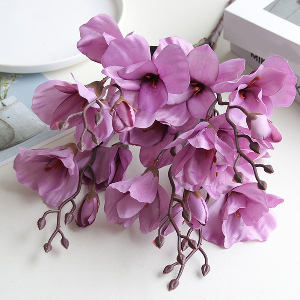Artificial Magnolia Flower Bouquet 5 Prongs 20 Heads Beauty that Lasts