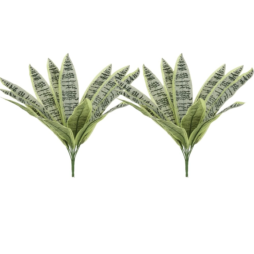 2Pcs Fake Snake Plants 18.8In Fake Snake Plant Artificial Agave Sansevieria G…